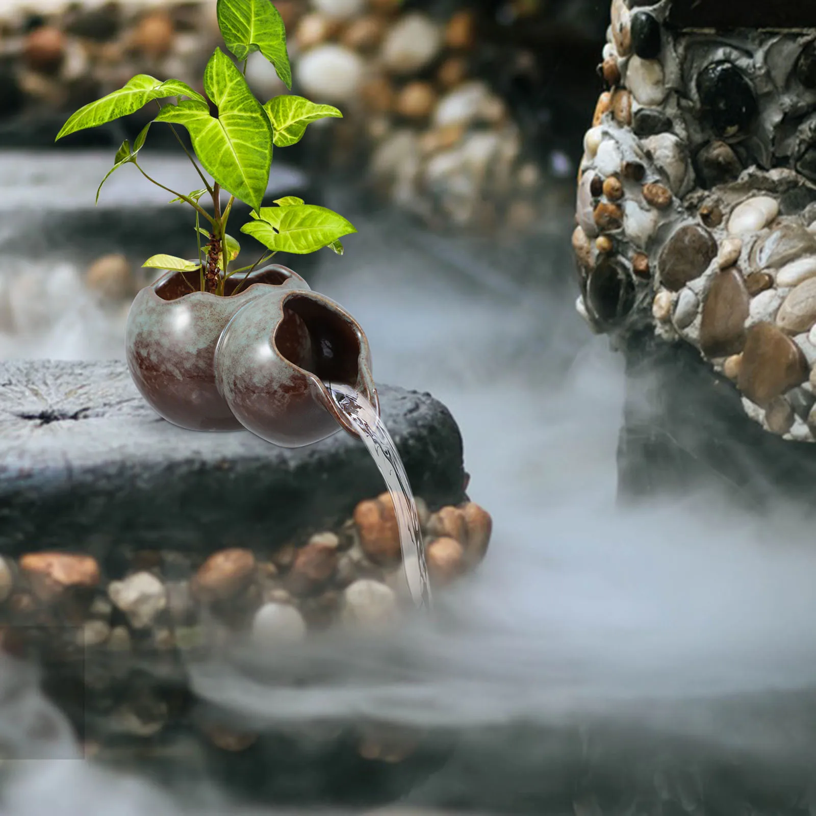 

Elegant Ceramic Water Fountain Spout for Aquarium Garden Pond Hydroponic Planting Replacement Part Decorative Table