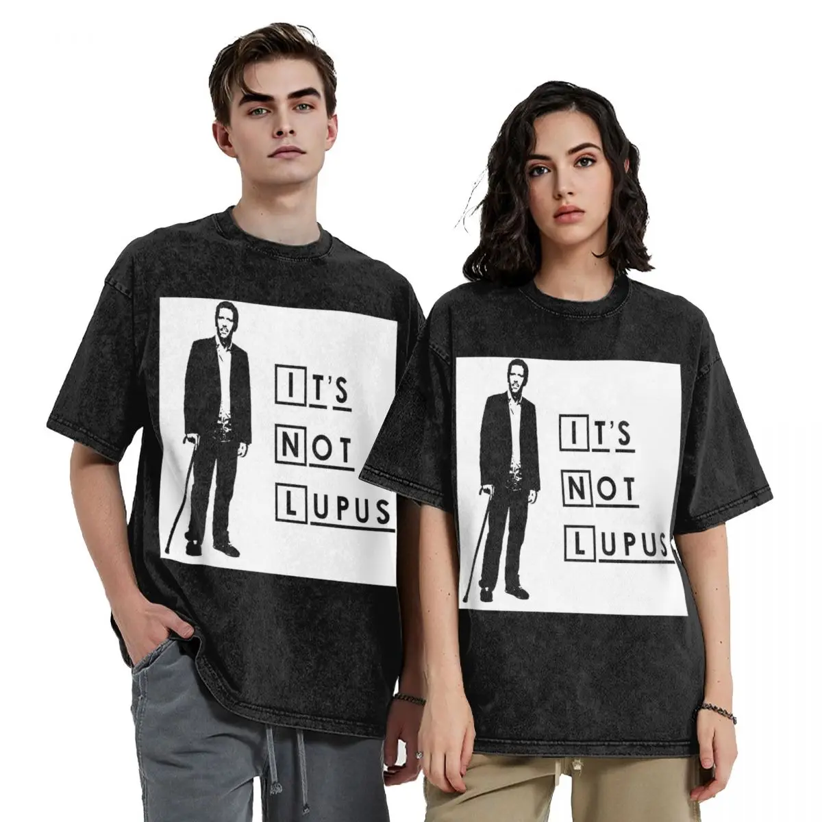 

Dr House - It's Not Lupus Футболки с короткими рукавами в стиле хип-хоп, потертые футболки, уличная футболка, винтажная футболка для мужчин и женщин