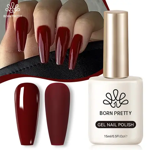 BORN PRETTY HEMA FREE 브라운 레드 네일 젤 폴리쉬 15ml 젤리 누드 핑크 UV LED 젤 바니시 슈퍼 텍스처 네일 아트 매니큐어