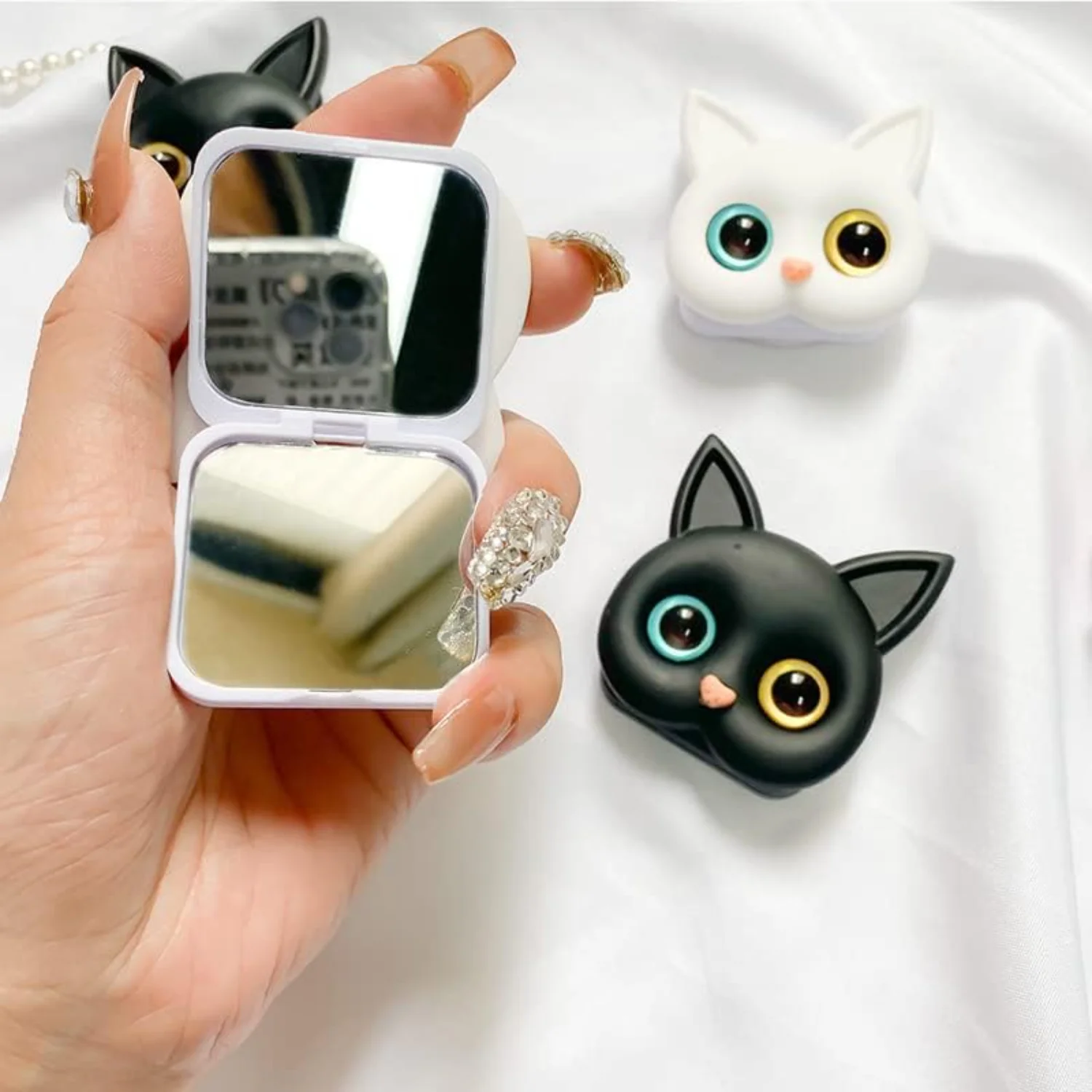 2pcs Cellphone Ring Holder Cute Kitten Phone Holder with  Phone Holder Good Companion for Watching Movies and Videos Lazy Person