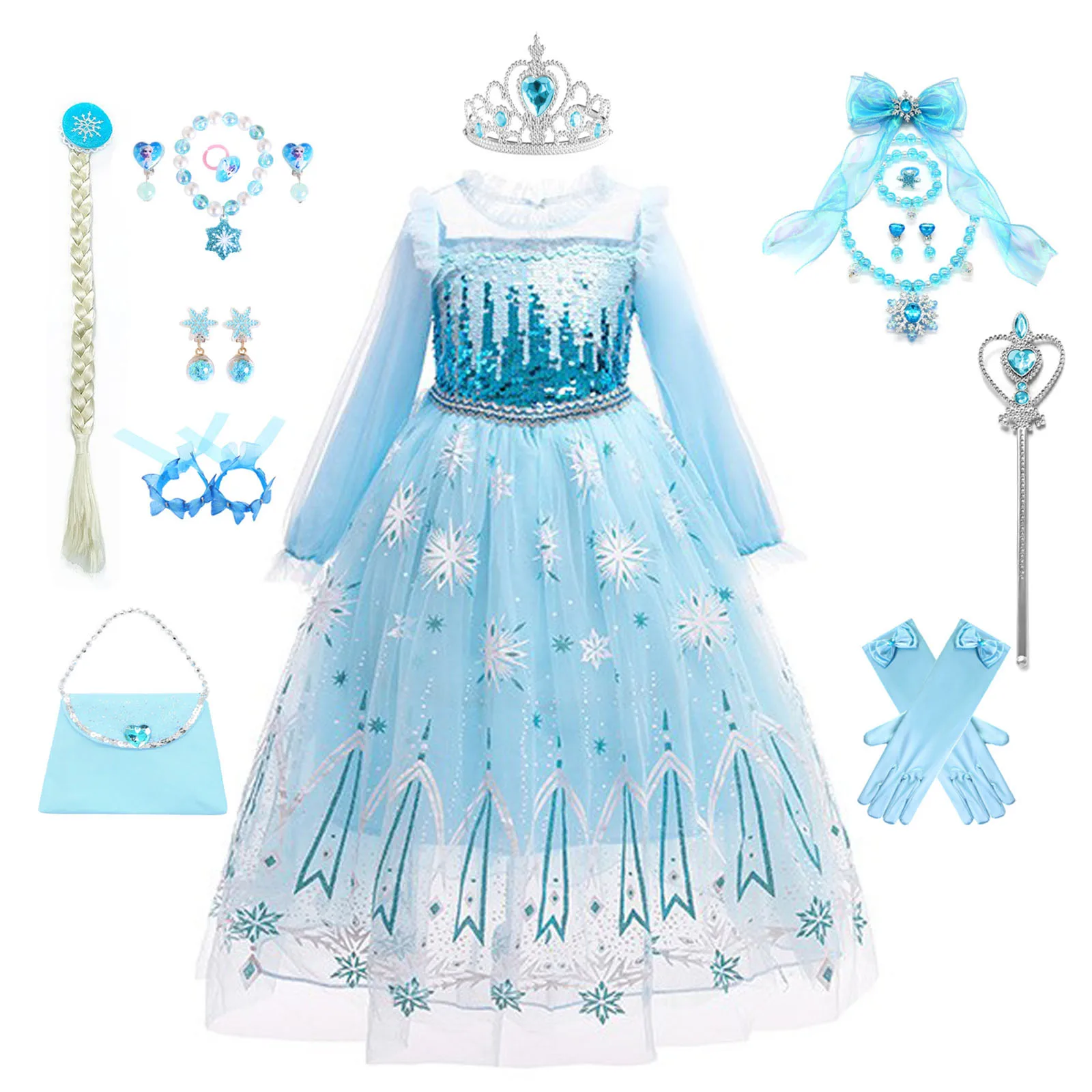 

LSYXH Little Girls Movie Princess Frozen Elsa Birthday Party Cosplay Halloween Easter Dress