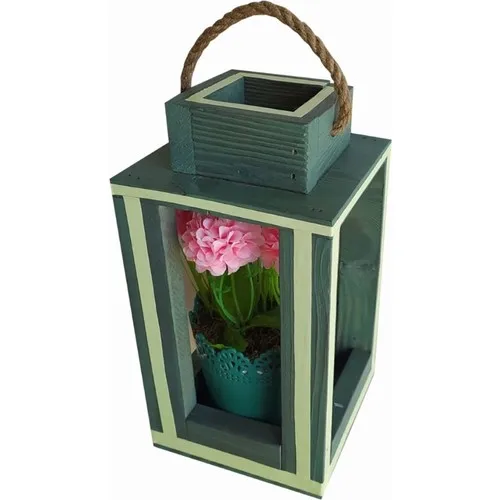 Bahat Wood Highlighter Glow in the dark Lantern Candle Holder Flowering Pot