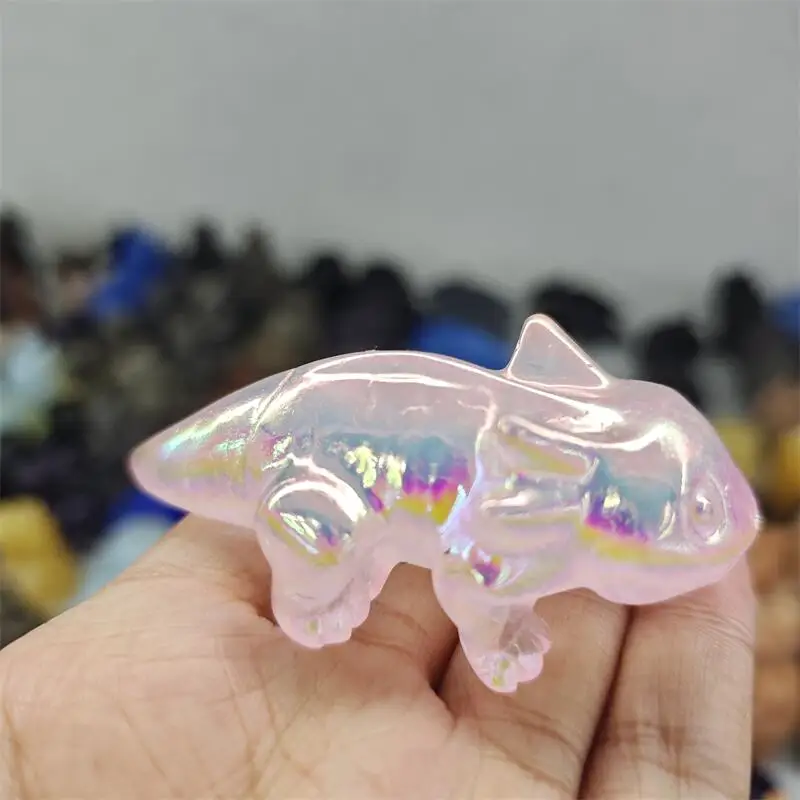 Salamandra de cuarzo Aura Natural tallada cristal amor curación Fengshui piedras preciosas decoración del hogar regalo de vacaciones 1 Uds