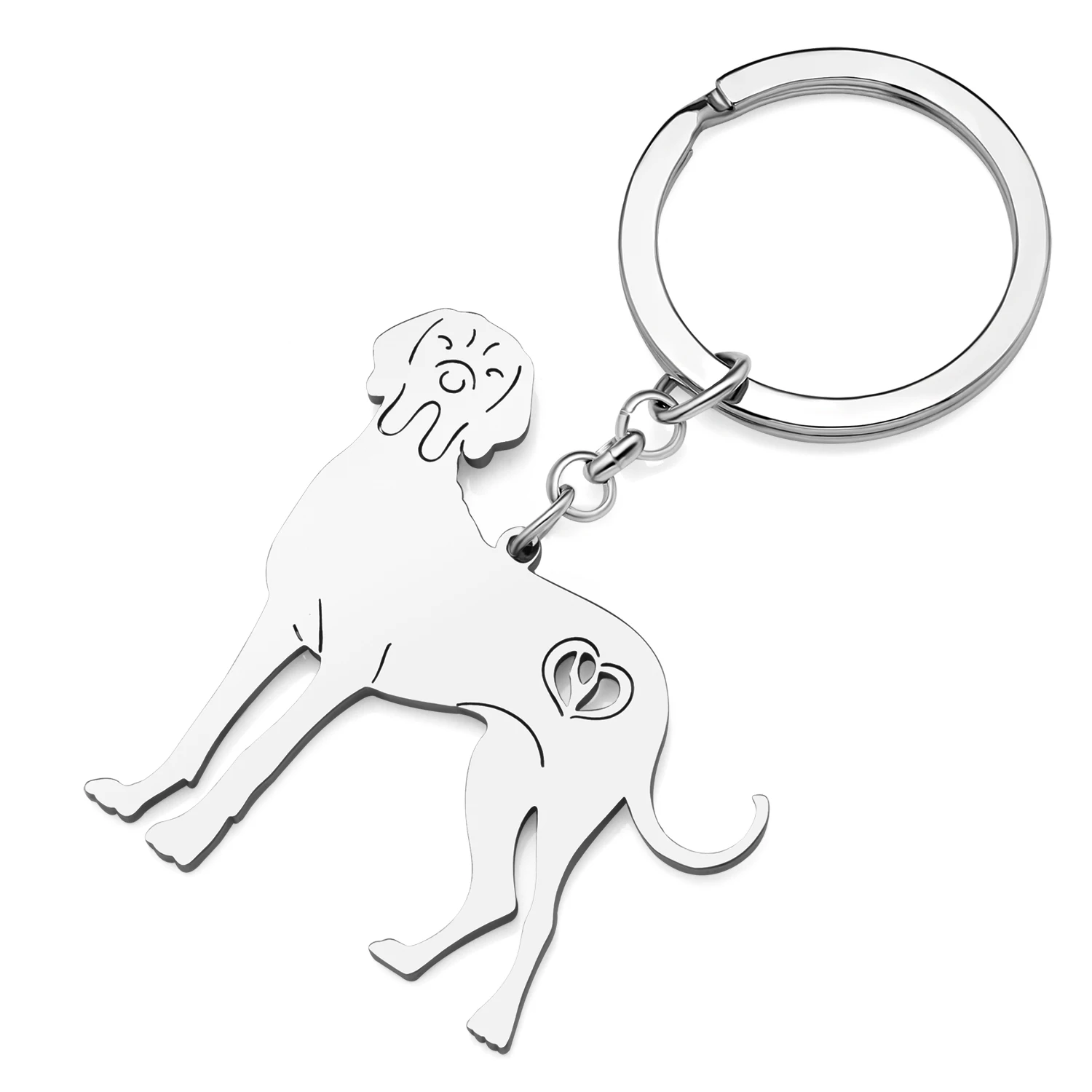 WEVENI Stainless Steel Puppy Pet Key Chain Doberman Dog Keychains Knapsack Handbag Car Keyring For Women Gifts