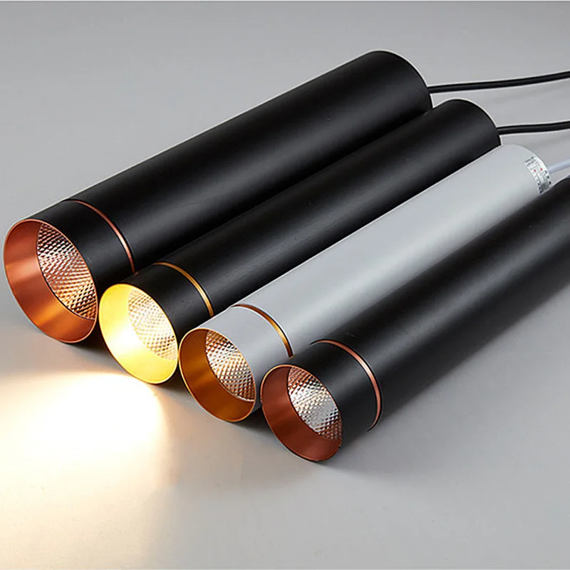 LED Dimmable Chandelier 7W/12W Cylindrical Long Tube Lamp for Kitchen Island Lights Restaurant Bars and Other Home Decoration