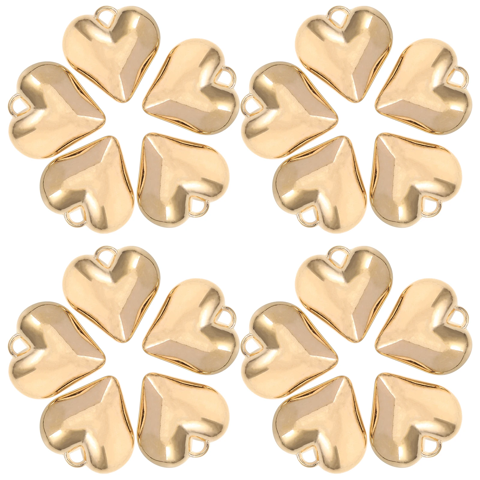 

25 Pcs Golden Peach Heart Pendant DIY Jewelry Pendants Metal Plastic 3d Findings