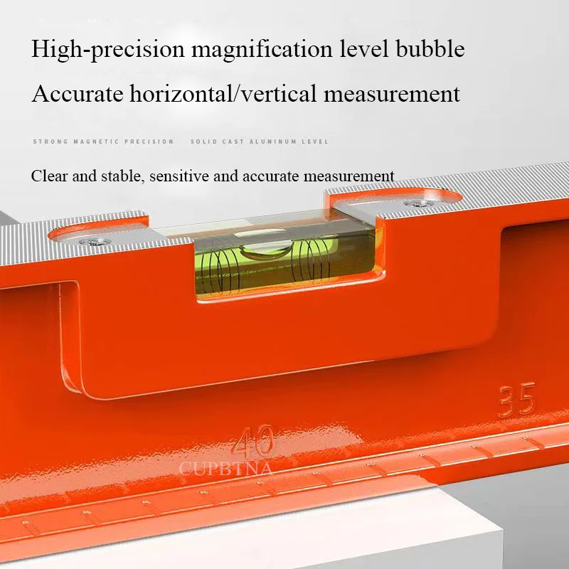 Righello di livello magnetico in lega di alluminio addensato forte lavorazione del legno strumenti di misurazione del livello domestico verticale e