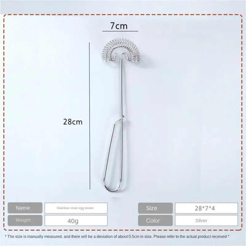 Stainless Steel Spring Egg Stirrer Portable Manual Coil Whisk Kitchen Accessories Milk Whisking For Kitchen Tools