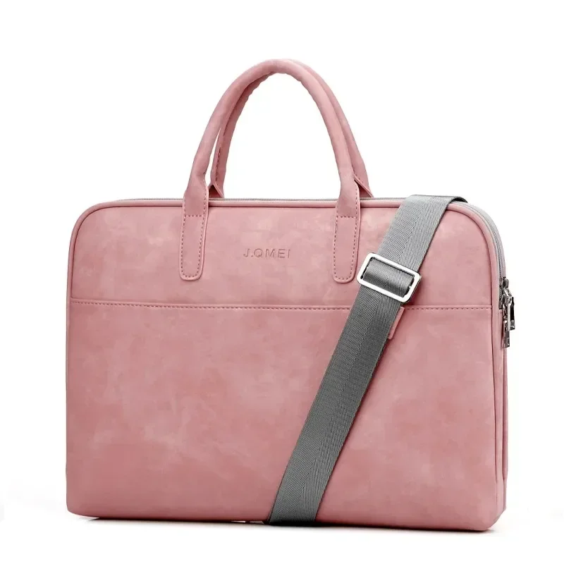 Trendy Women's PU Waterproof Laptop Shoulder Bag, Briefcase Handbag for MacBook Air 13, Fits 13.3/14/15/15.6/16/17/17.3 Inch