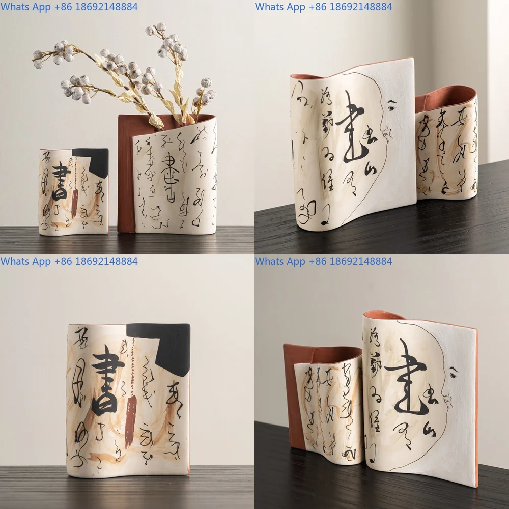 

Wabi Sabi Style Geometric Art Creative Flower Vase for Tea Room Lobby Living Room Decor