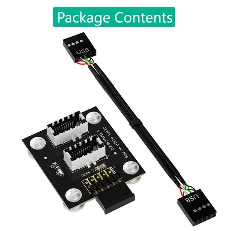 Male Cable Extension Adapter Dual USB 3.1 Front Panel Socket Key-A Type-E To USB 2.0 9Pin Mainboard Header