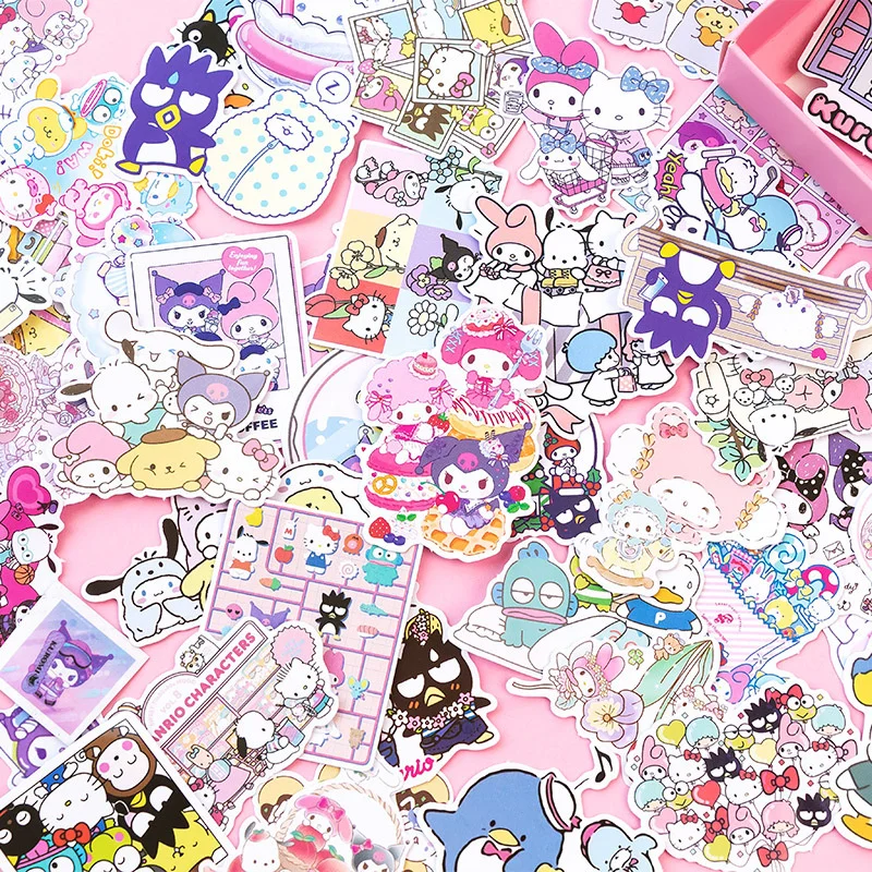 24box/lot Sanrio Kuromi Kitty Pochacco Stickers Set Cartoon Animal Scrapbooking DIY Diary Decorative Sticker Album Stick Label