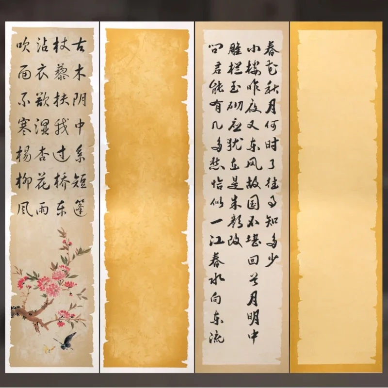 Chinese Calligraphy Rice Paper Batik Half Ripe Xuan Paper Leterhead Brush Pen Running Cursive Script Creation Competition Papier