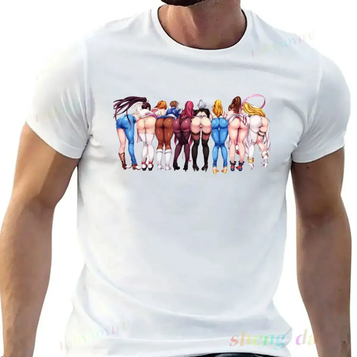 100% قطن ملابس مخصصة انمي ياباني Waifu تي شيرت للرجال Otaku s طباعة Ahegao هنتاي تي شيرت مثير بيكيني الفتيات الصبي بلايز