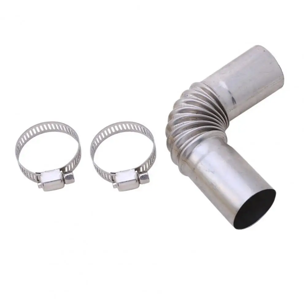 

2Pcs Stainless Steel Exhaust Pipe Angle Connector Car Heater Exhaust Hose with 4 Fixing Clips Auxiliary Heater Exhaust Pipe Acce