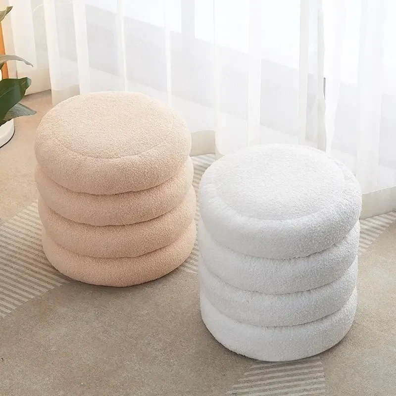 Nordic Makeup Stools Home Dressing Stool Modern Living Rooms Light Luxury Simple Manicure Stools Round Ottomans Vanity Chairs