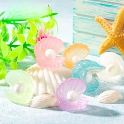 Colorful luminous seashell pearl ornaments fish tank aquarium resin ornaments fish tank decoration for fish tank