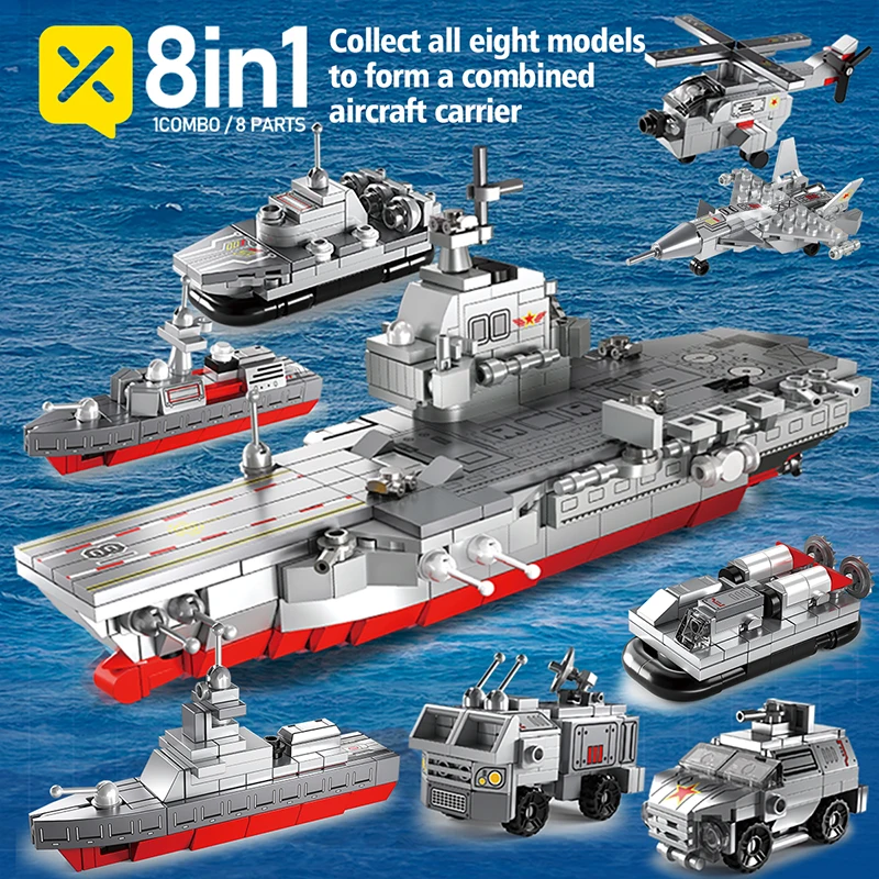 STEM Building Blocks Set Toy 573pcs Construction Cruiser Ocean Ship Building Bricks For 6 Years Up Boys Toys Models Engineering