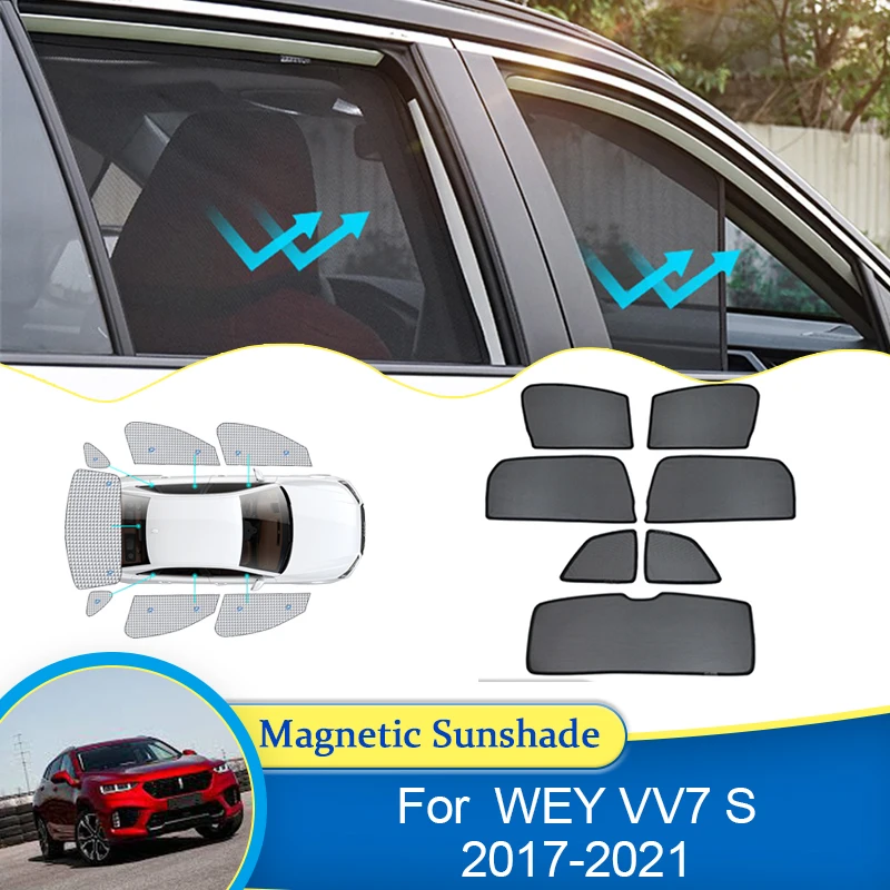 For WEY VV7 S 2017 2018 2019 2020 2021 UV Protection Curtain Magnetic Sun Shade Privacy Visor Window Car Accessories Auto Parts