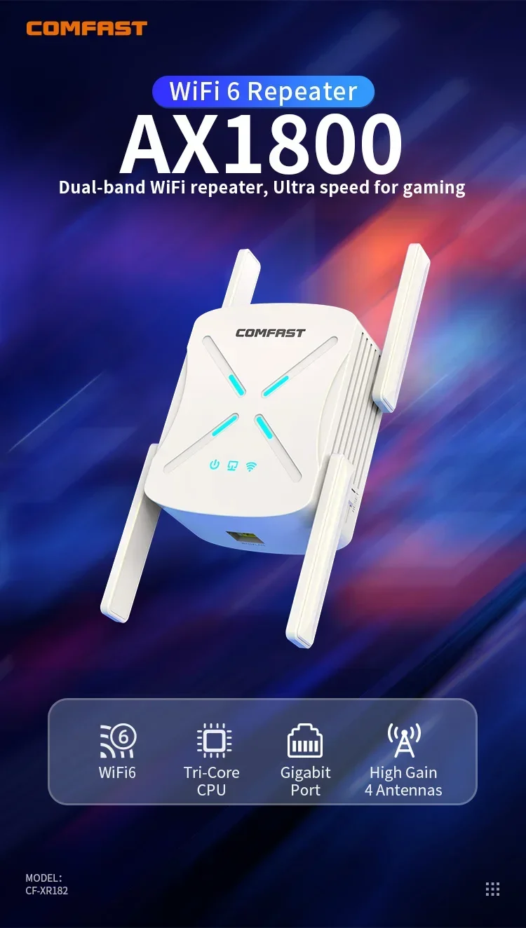 Mini Repeater 1800Mbps Comfast CF-XR182 Home Smart Wifi Through Wall Router wifi repeater wireless booster