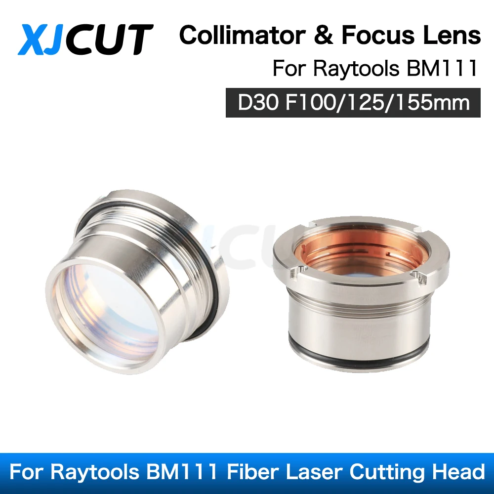 XJCUT Raytools BM111 Collimating&Focusing Lens D30 F100 F125mm with Lens Holder for Raytools Laser Cutting Head BM111 0-3KW