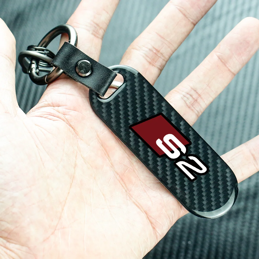 

Car Key Carbon Fiber Rope Car Keychain Key Chain Pendant Keyring Horseshoe Buckle For Audi S2 Auto Accessories