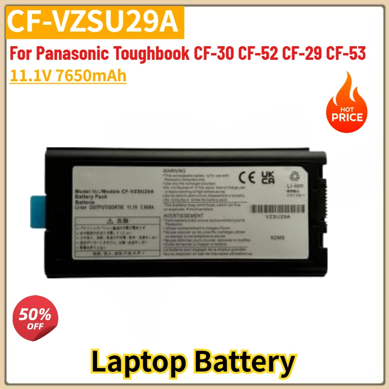 

11.1V 7650mAh High Quality CF-VZSU29A Battery for Panasonic Toughbook CF-30 CF-52 CF-29 CF-53 Brand New Replacement Battery