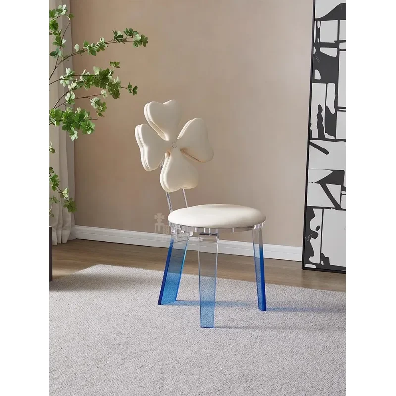 #￥Modern Light Luxury Home Floating Dining Chair Cream Style Makeup Acrylic Table Dressing