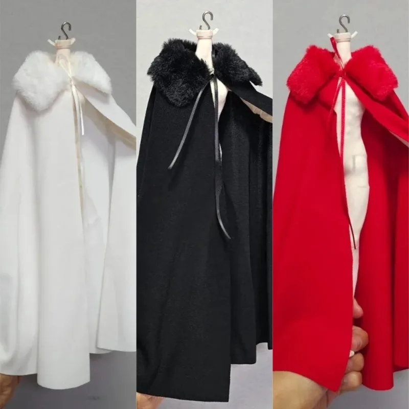 

Action Figures White/Black/Red Ancient Style 24cm 30cm Cloak with Fur Collar Model Accessories for BJD Doll Scene Decoration