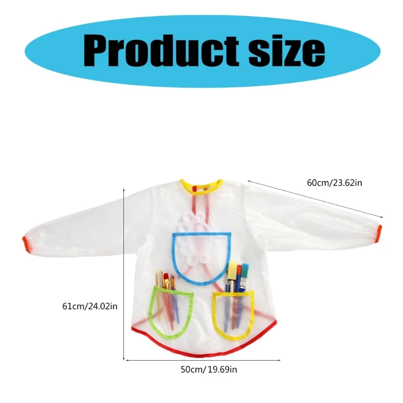 Mehrzweck-Kunstkittel für Kinder, wasserdicht, langärmelig, Schürzen zum Malen, 3–8 W3JF