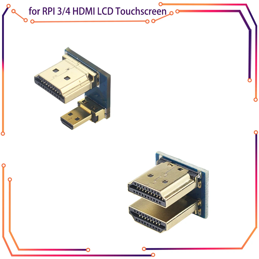 1080P HDMI to Micro HDMI Converter Male to Male Adapter for Raspberry Pi 3/4 HDMI LCD Touchscreen Display RPI131