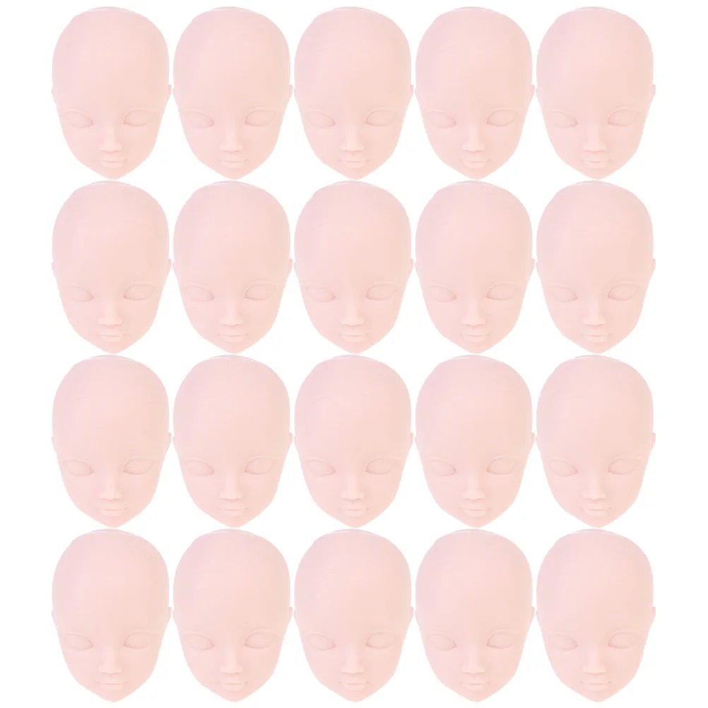 

20 Pcs Head Diy Parts Makeup Practice Face Plastic Craft Making Supplies Handmade Mini Creative Miniature