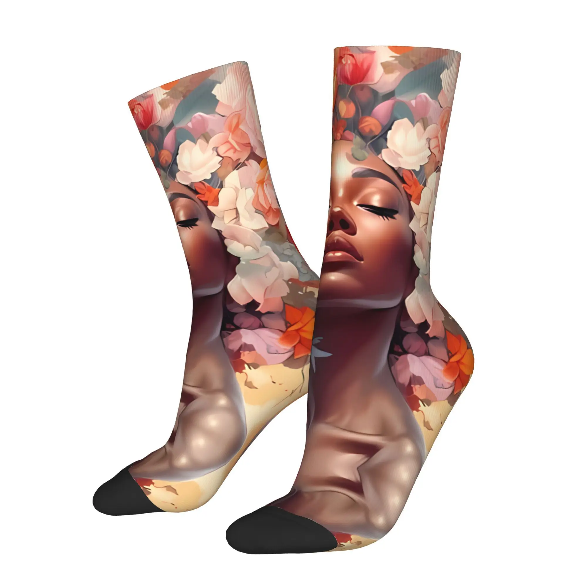 

African Woman Characteristic Culture Sock Printed Man Polyester
