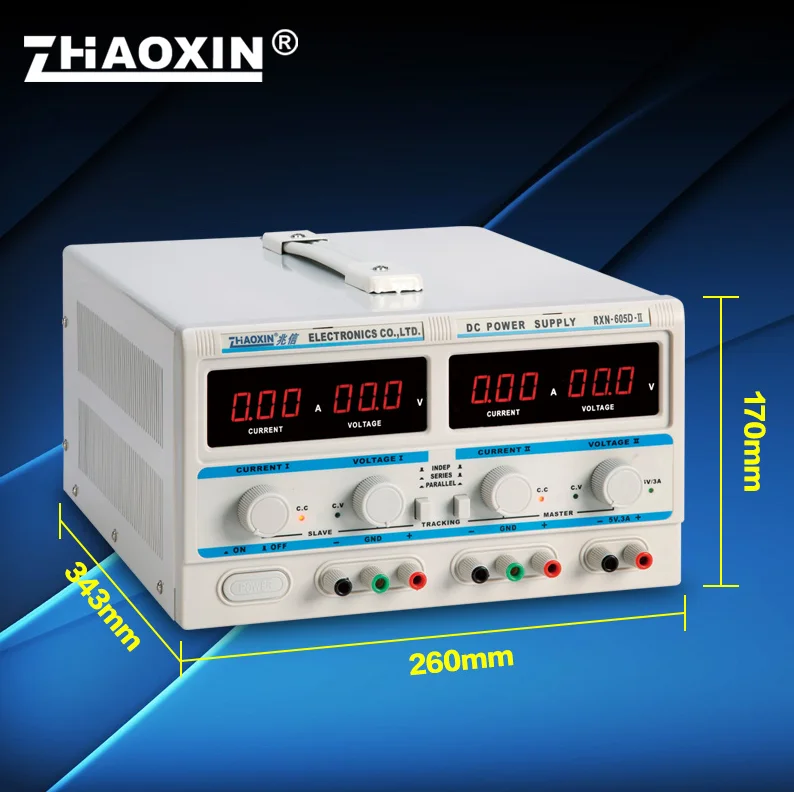 RXN-605D-II Dual Linear DC Regulated Power Supply with Adjustable Positive and Negative Outputs of 60V 5A