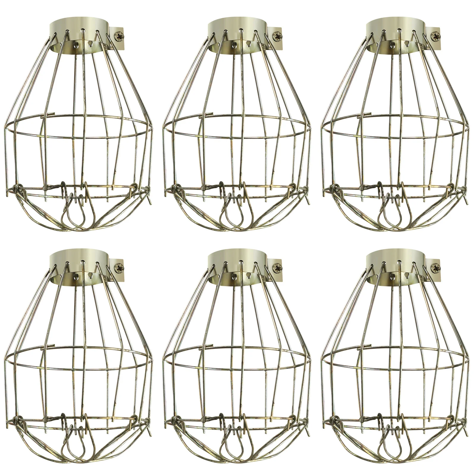 6 قطعة قفص الطيور خمر فانوس مصباح معدني لمبة الحرس معلقة غطاء خفيف الصناعية للمنزل بار مطعم مقهى فيلا المعيشة #3