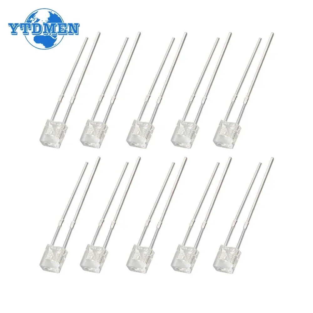 50/100pcs LED 2*3*4mm Square LED Diode Super Bright Transparent Luminescence Light Emitting Diode White Green Red Yellow Blue