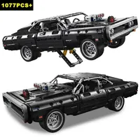 1077PCS Technical Dodge Charger Racing Car Building Blocks Model Assemble Bricks Fast and Furious Toy For Kid Boy Adults Gifts