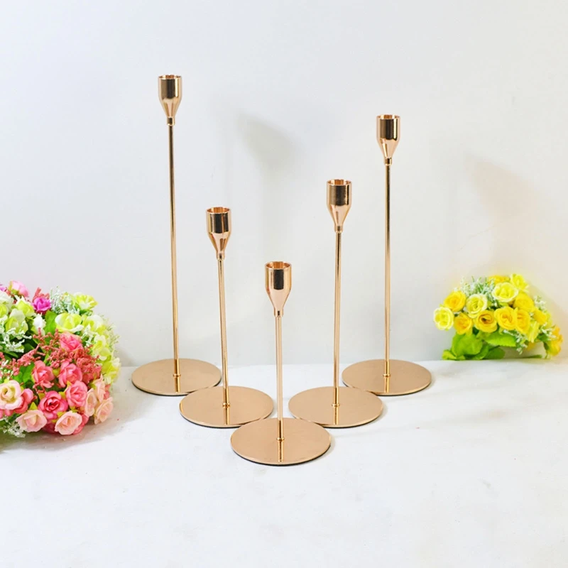 Luxury Metal Holders Set of 3 Pillar Table Centerpiece Holder for Wedding Party Home Office Decoration Exquisite