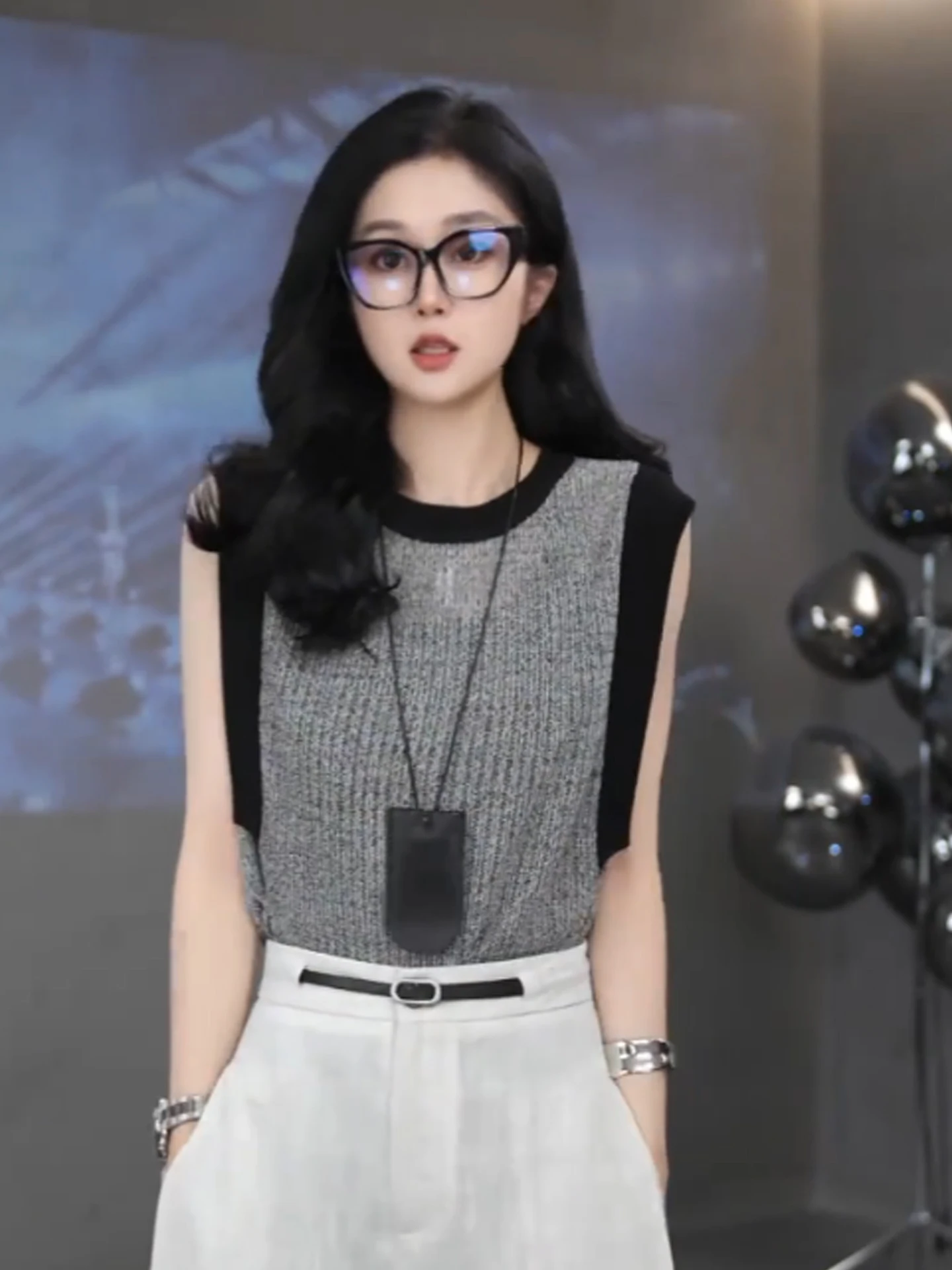 

Пригородный круглый вязаный топ Ne Ice Silk, универсальная летняя футболка, корейская дышащая женская футболка Lazy Faion Full Sve