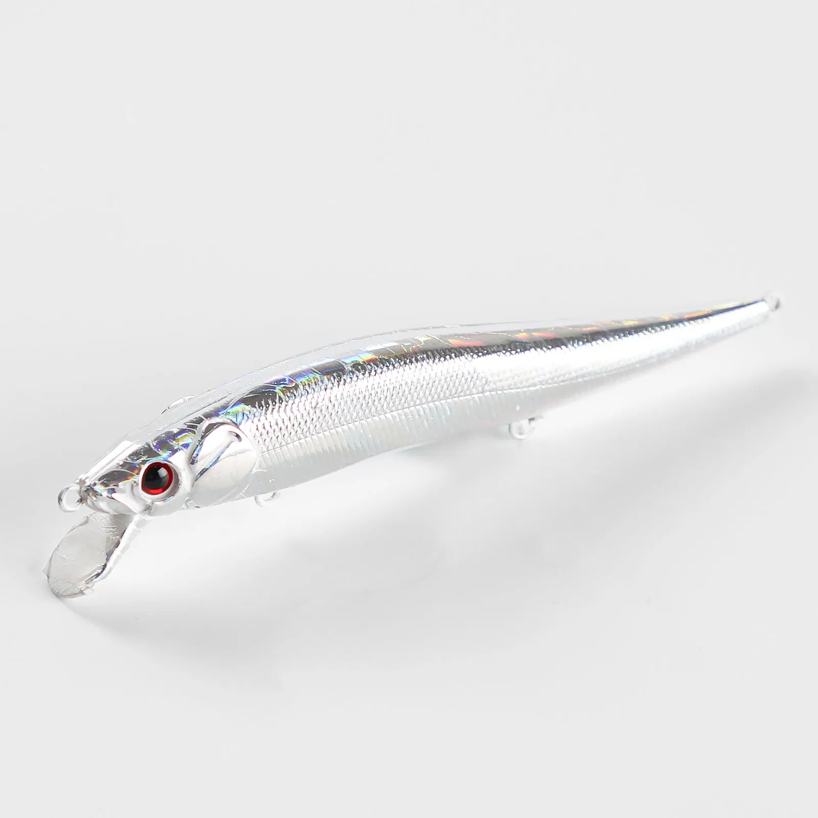 FREE FISHER 40pcs/Lot Fishing Unpainted Minnows KO Laser Slow Sinking DIY Blank Jerkbaits 12cm 12g Lures Holographic Swimbaits
