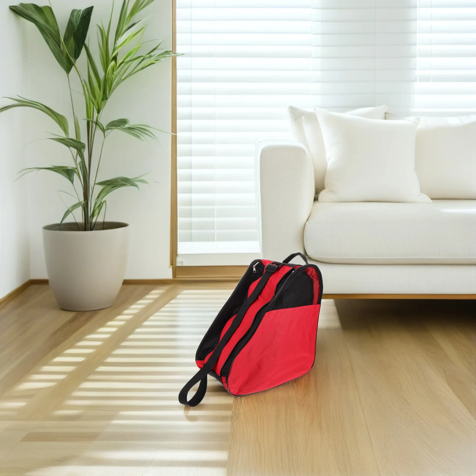 حقيبة تزلج دوارة خفيفة الوزن ومتينة للبالغين من الجنسين للتزلج على الجليد وحقيبة ظهر محمولة لتخزين أحذية التزلج على الجليد