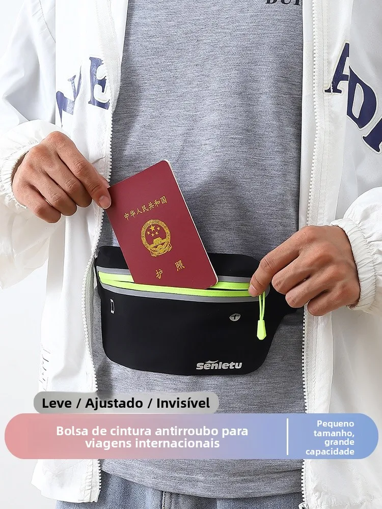 cinto-de-corrida-multifuncional-antifurto-a-prova-d'Agua-unissex-para-esportes-e-viagens-com-compartimento-para-celular