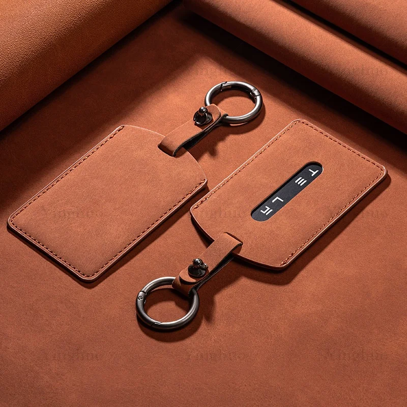 For Tesla Model 3 Model Y 2023 2022 New PU Leather Key Card Car Card Key Protector Case Cover Full Cover Holder Car Accessories