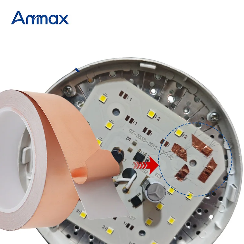 1/3/5Rolls Copper Foil Tape Adhesive Conductive 5/6/8/10/12/15/20/25~50mm Single/Double Sided 20m/roll Electrical Repair Tapes