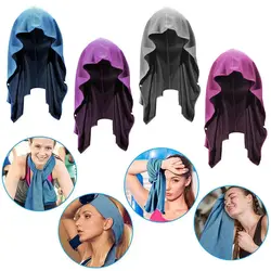 3 in 1 Cool Hoodie Towel Anti-UV Sweat Absorbent Quick Drying Cold Feeling Cooling Fitness Soft Towel For Sports Cycling Fishing