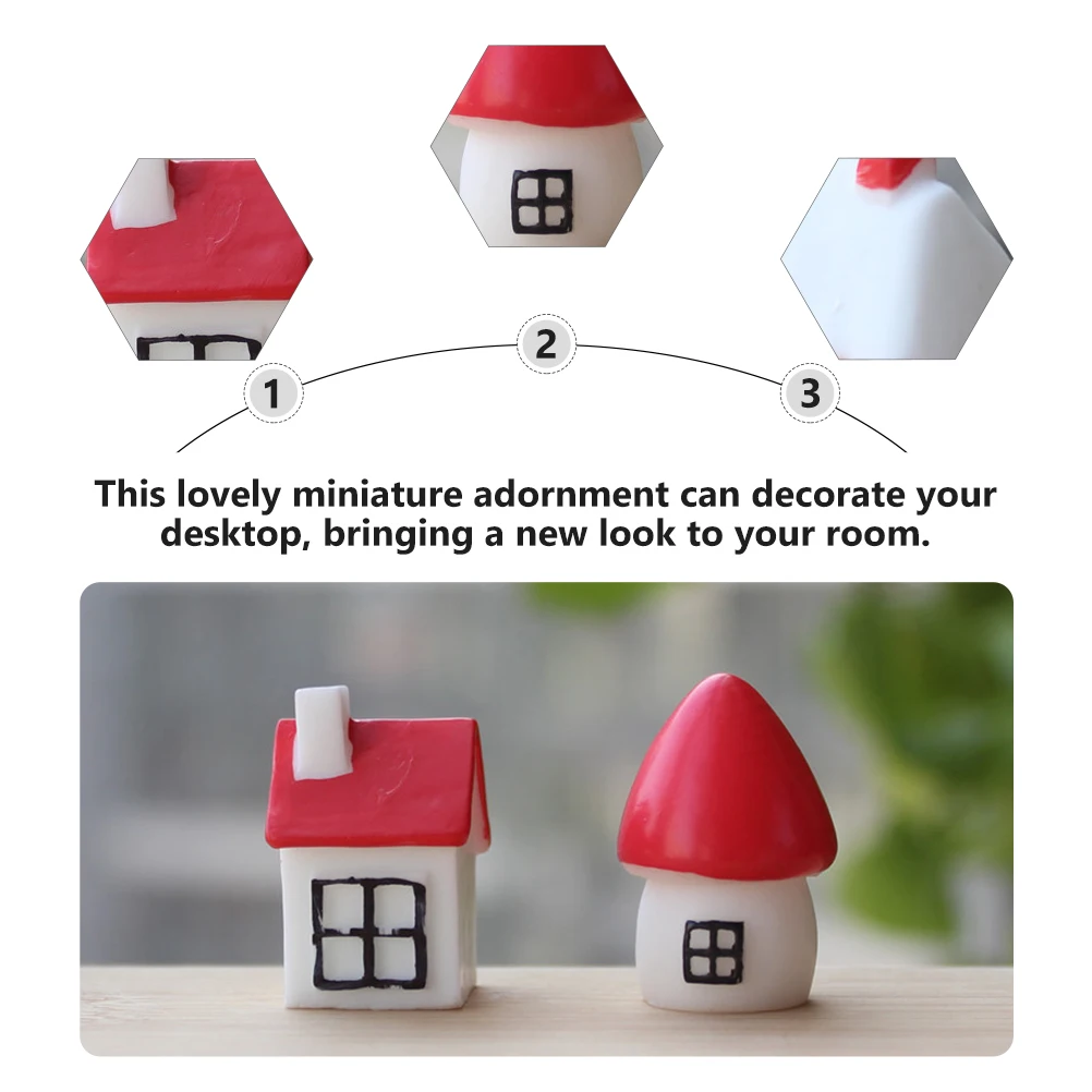

4 Pcs Decor Winter House Decorations Micro Landscape Christmas Mini Ornament Cute