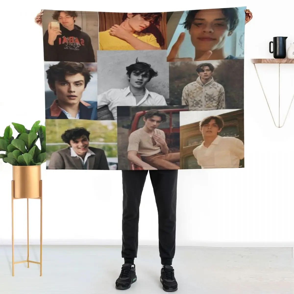 Louis Partridge Collage Throw Blanket Decoratives Blankets For Bed Giant Sofa Moving valentine gift ideas Blankets