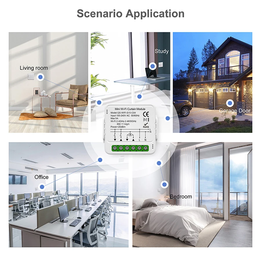 Tuya WiFi Zigbee Module de commutateur de rideau intelligent connecter les stores roulants volet moteur électrique fonctionne avec Alexa Google Home Smart Life