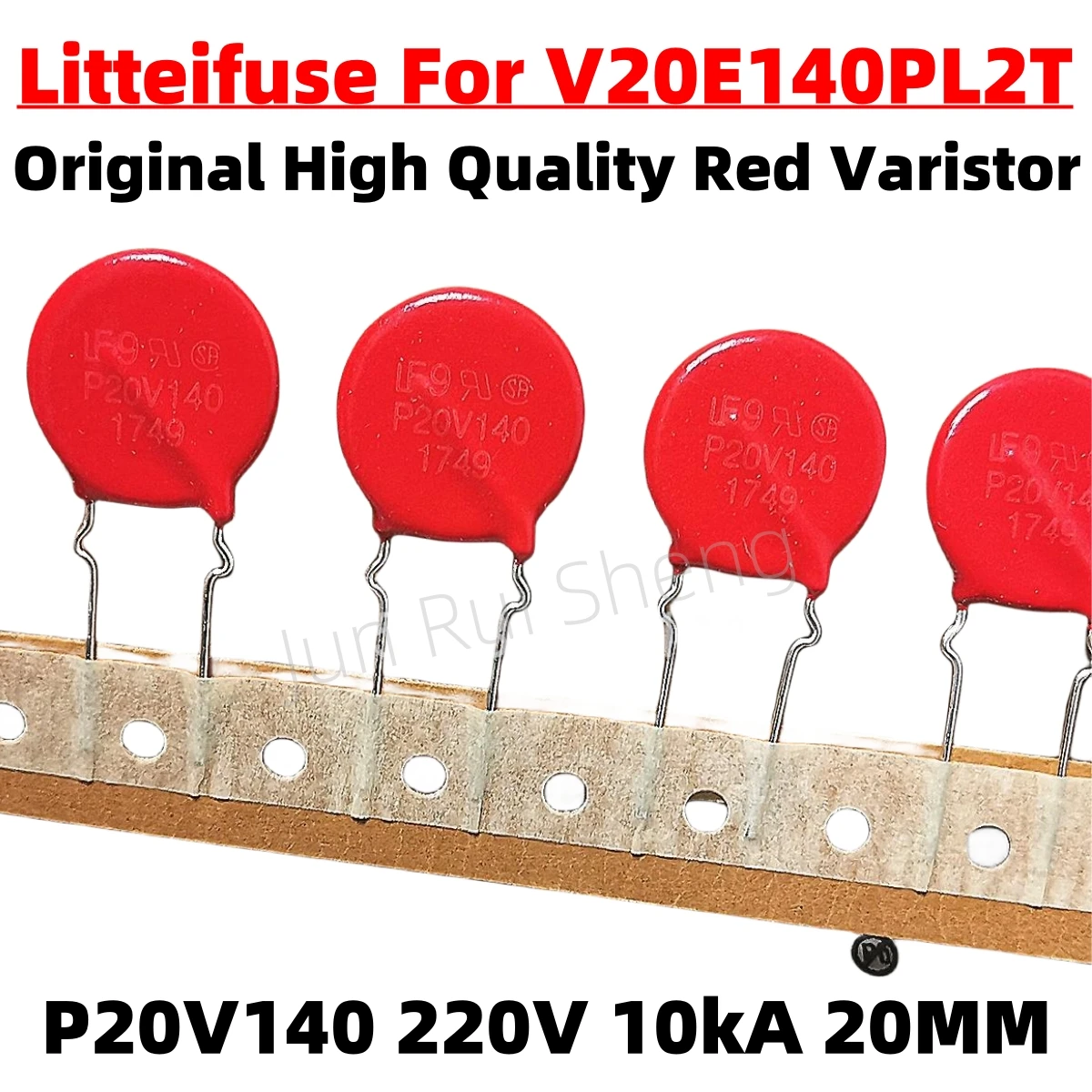 

1/10/20PCS NEW Original Litteifuse For V20E140PL2T P20V140 RAD Red Varistor 220V 10kA 20MM Rheostat AC140 DC180 1750pF V20E140P