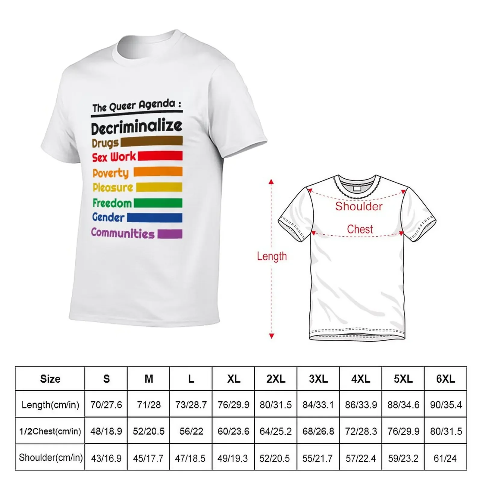 The Queer Agenda T-Shirt quick drying vintage clothes vintage anime clothes mens workout shirts